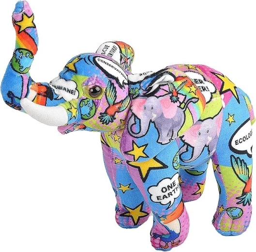 Plüschelefant mit Botschaft für den Planeten 30 cm