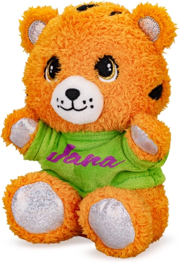 Plüschtiger 17 cm im T‑Shirt mit Aufdruck