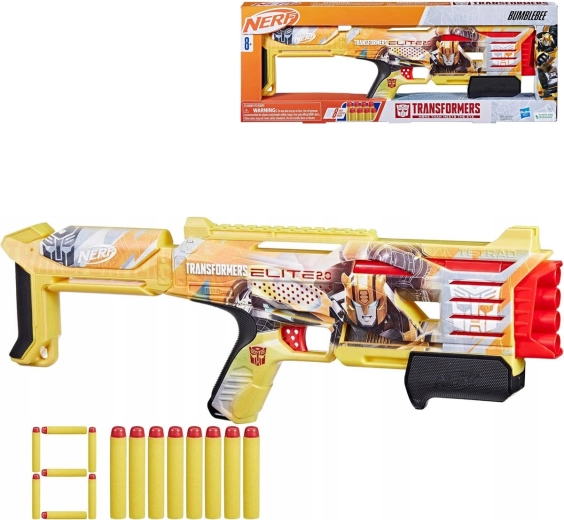 Hasbro Nerf Transformers Bumblebee Blaster mit 8 Elite-Darts