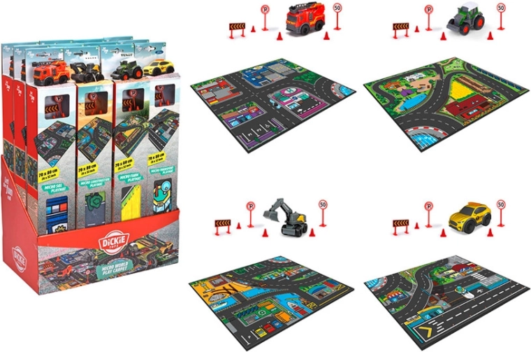 Spielstadt – Teppich mit Auto DICKIE TOYS 70 × 80 cm