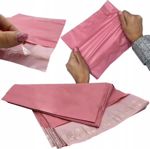 Rosa Versandtaschen aus Kunststoff, 50 Stück – 400 x 500 mm