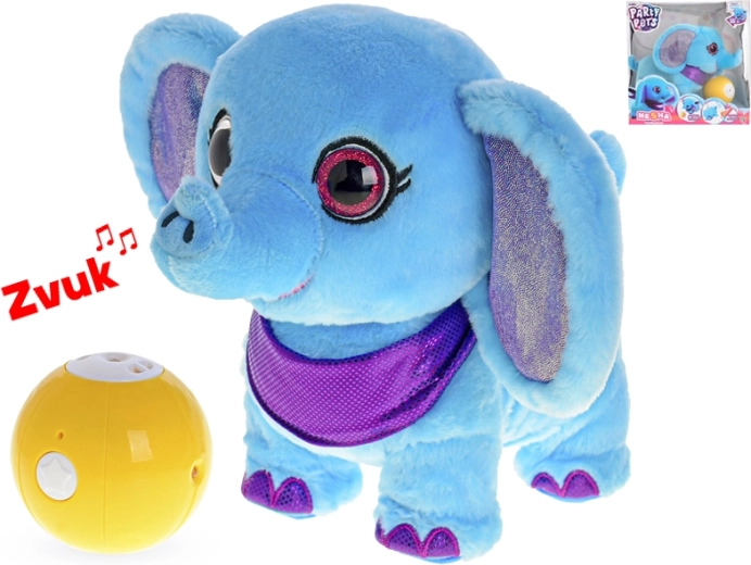 Fahrender Plüschelefant mit Ball und Sound 27 cm
