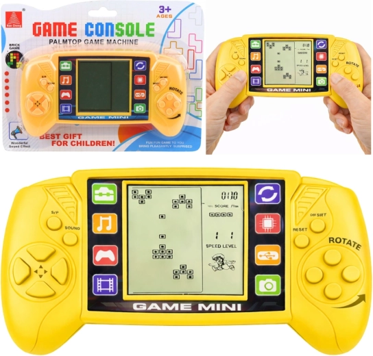 Tragbare LCD-Spielkonsole – Logikspiel TETRIS, gelb