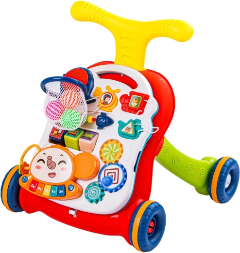 2-in-1: Lauflernwagen für die ersten Schritte und Aktivitätstisch