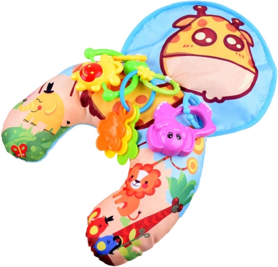 Stabilisierendes Babykissen mit Rasseln und knisternder Unterlage – Giraffe