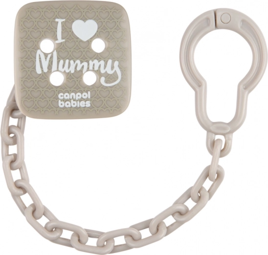 Canpol babies Schnullerband I LOVE MUMMY, grau
