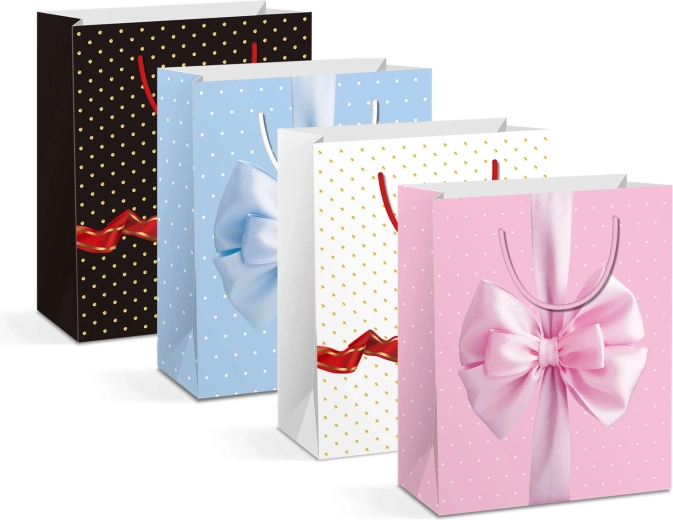 Weihnachtliche Geschenktüte aus Papier für eine Flasche – 1 Stück