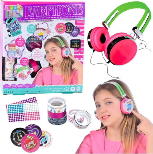 Kreatives DIY-Set – kabelgebundene Over-Ear-Kopfhörer zum Verzieren mit Aufklebern