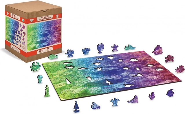 Holzpuzzle beidseitig Korallenriff 2-in-1, 100 Teile