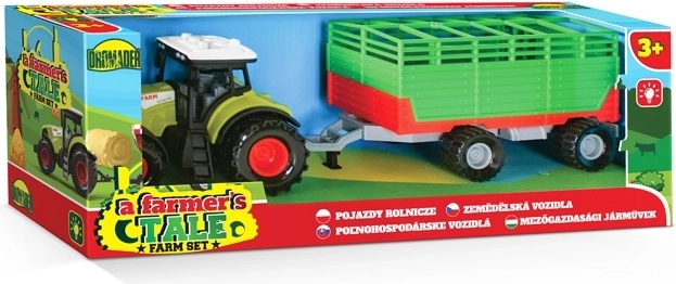 Batteriebetriebener Traktor mit Heuwagen