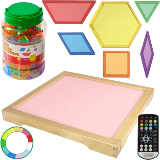 Leuchtendes LED-Panel Masterkidz mit Fernbedienung und Montessori-Blöcken 140 Stk.