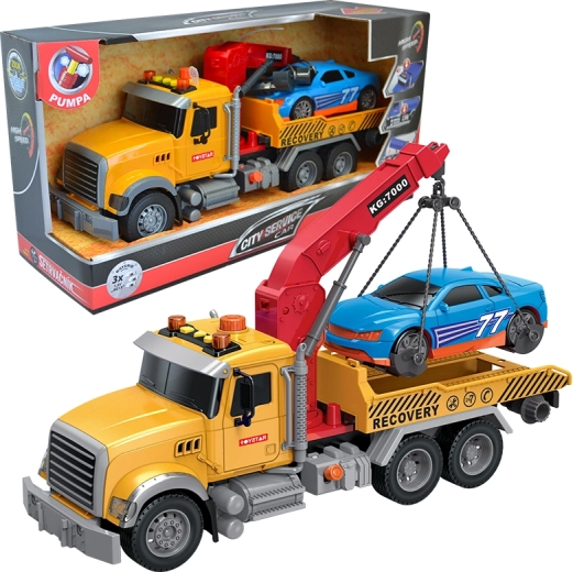 Abschleppwagen mit Rennwagen 1:12