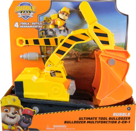 Paw Patrol Rubble und seine Crew: Bulldozer mit Werkzeugen und Figur