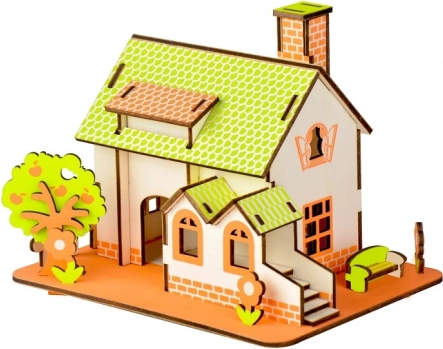Woodcraft Holz-3D-Puzzle Grünes Haus