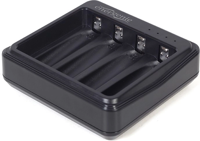 USB‑Ladegerät für AA/AAA‑Akkus, schwarz