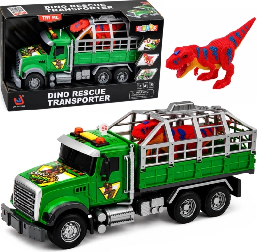 Kinder-Dino-Transporter – LKW mit Käfig, Sounds und Lichtern 36 cm - 1 Stück