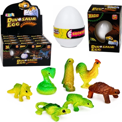 Magisches Schlüpf-Ei mit wachsendem Dinosaurier für Wasser, weiß 6,5 cm – 1 Stück