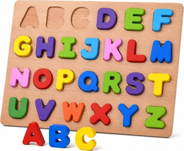 Holzpuzzle Alphabet – bunte Buchstaben (26 Teile)