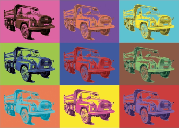Ikonische Tatra im Pop-Art-Design