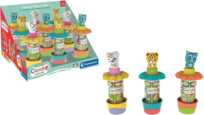 Clementoni Baby Clemmy weiche Bausteine in der Tube – Garten