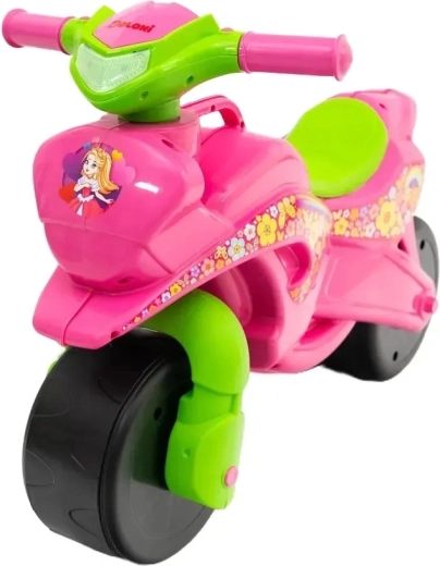 Doloni Kinder-Rutschfahrzeug Motorrad rosa-grün