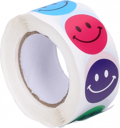 Klebeband mit gelben Smileys, 500 Sticker