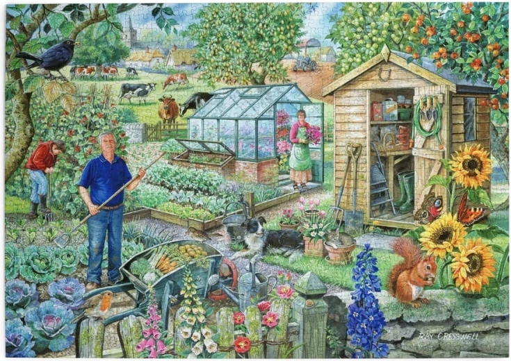 House of Puzzles Puzzle Im Garten 1000 Teile