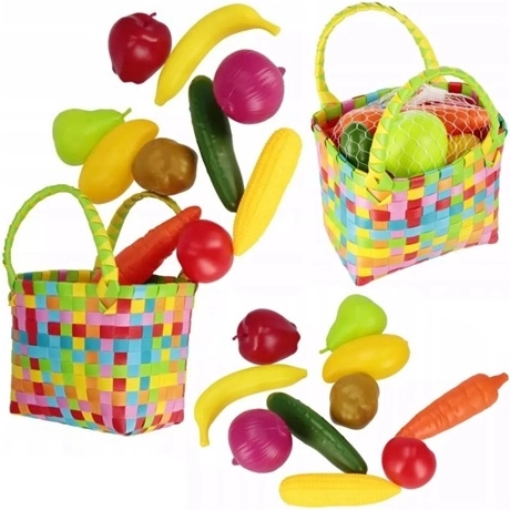 Kinderset Obst und Gemüse im Korb, 11-teilig