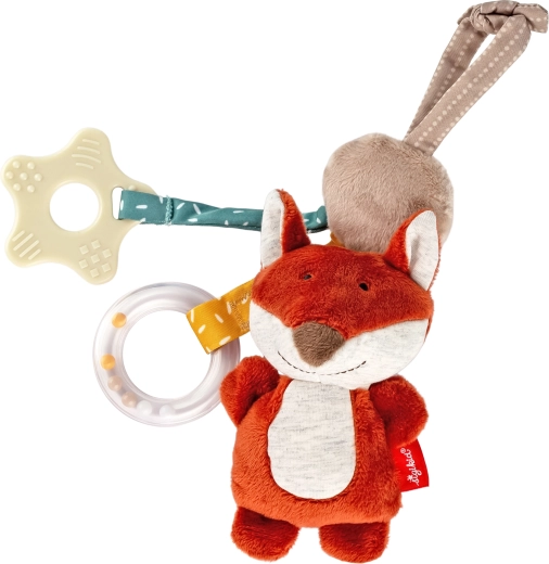 Sigikid Hänge-Entwicklungsspielzeug Fuchs mit Rassel, Beißring und Quietscher