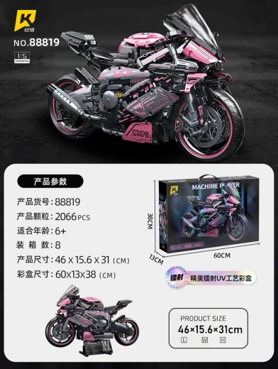 Bausatz Pinkes Rennmotorrad 2066 Teile 1:5