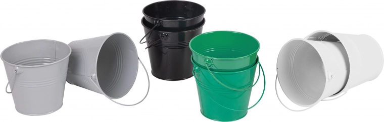 Classic World bunte Metall-Eimer, Set mit 8 Stück