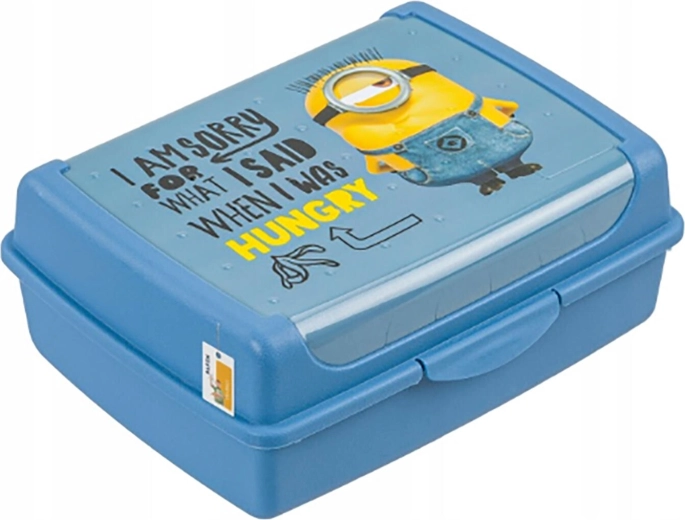 Brotdose Minions mit Clip, 17 × 13 × 7 cm, blau
