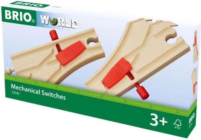 BRIO mechanische Weichen für die Holzbahn (2 Stk.)