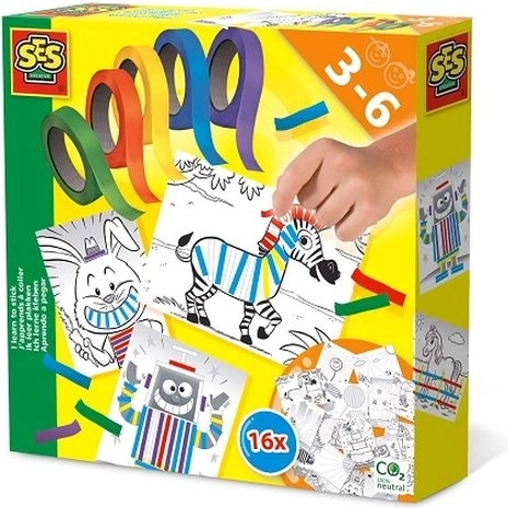 SES Ich lerne mit Klebeband zu kleben – Set mit 16 Bildern