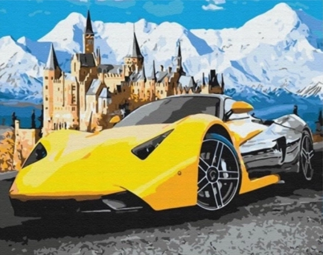 Diamantmalerei – Sportwagen 30 × 40 cm