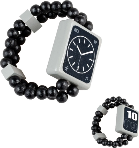 Detoa hölzerne beidseitige Armbanduhr, schwarz
