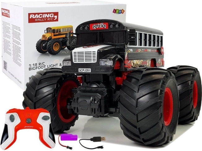 Renn-Monsterfahrzeug Schwarzer Bus