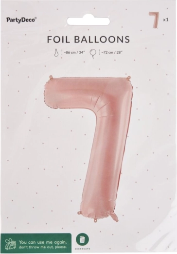 Folienballon Zahl 7 Beige 72 cm