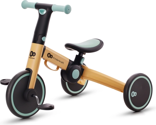 Kinderkraft 4Trike 3-in-1 faltbares Kinderdreirad und Laufrad Sunflower Blue
