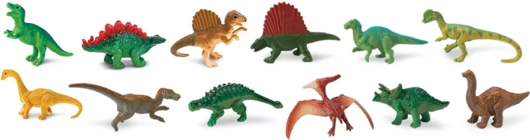12 detailreiche Mini-Dinosaurier in einer Tube