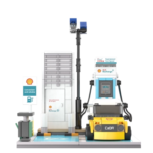 Kompaktes gelbes Auto inklusive Parkplatz