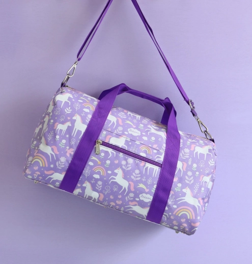 Kinder-Reisetasche von A Little Lovely Company mit Einhörnern und Regenbogen