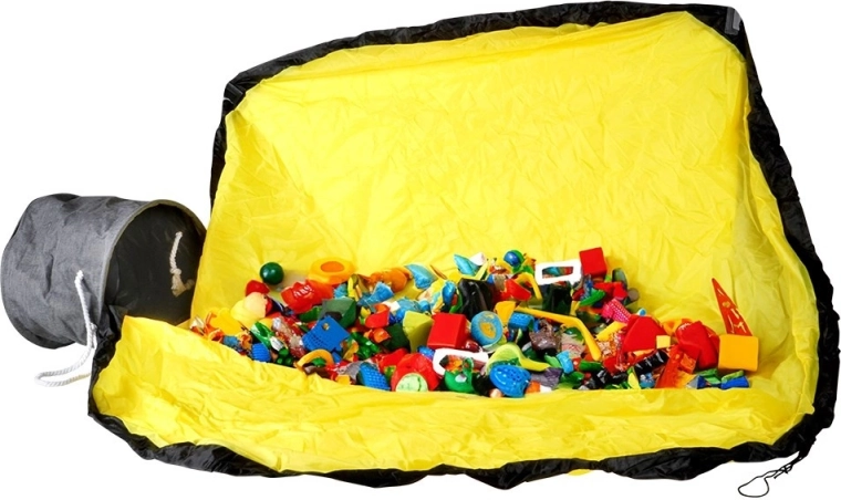 Schnelles Einsammeln der Spielsachen dank Zugmatte