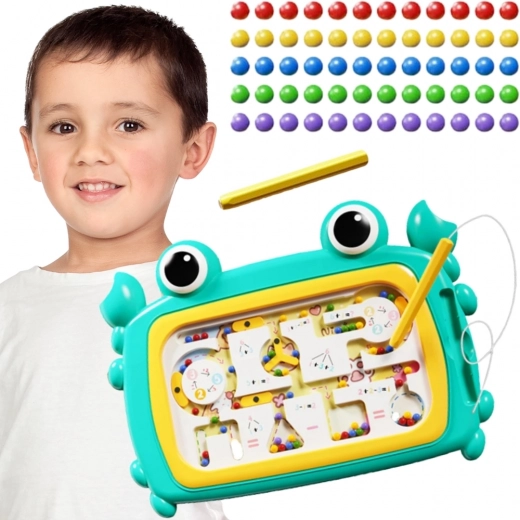 Magnetisches Montessori-Labyrinthbrett Krabbe türkis WOOPIE