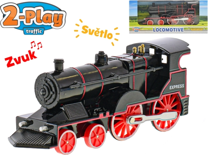 2-Play Metalllokomotive mit Licht und Sound, 14 cm, Rückzug