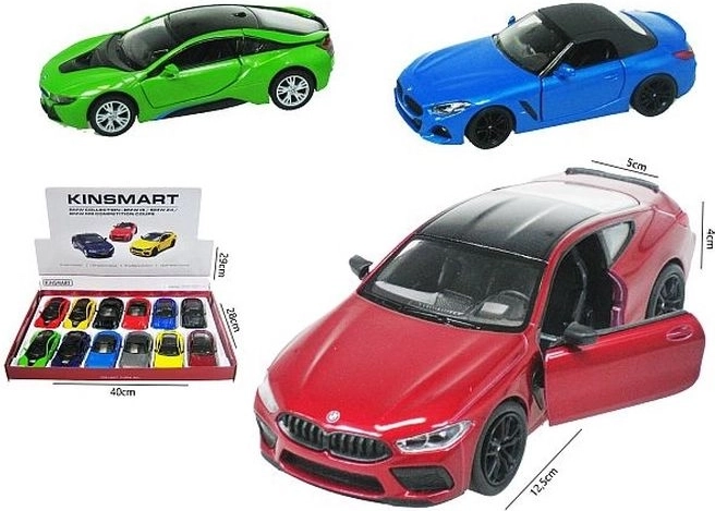 BMW Mini-Automodell mit Rückziehmotor (Pull-Back) (1 Stk., zufällige Auswahl)