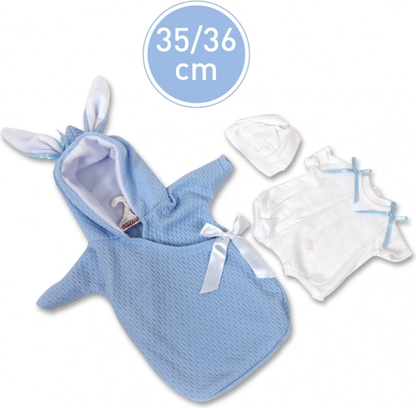 Llorens Outfit für Puppe New Born 35–36 cm mit Kapuze und Öhrchen