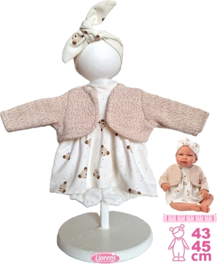 Kleidung für Babypuppe NEW BORN 43–45 cm – 4-teiliges Set Llorens