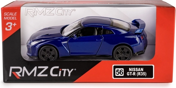 Metallmodellauto NISSAN GT-R (R35) 2017 1:38 mit zu öffnenden Türen und Pull-Back