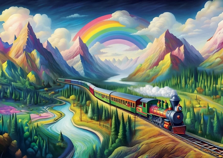 Regenbogen Zug Puzzle 260 Teile